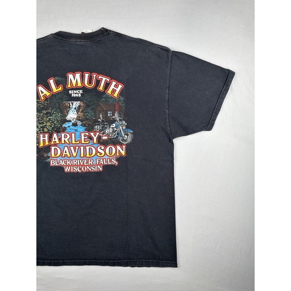 Vintage 1998 Harley Davidson Shirt USA Made Al Muth Wisconsin Back Hit XL - Picture 14 of 16